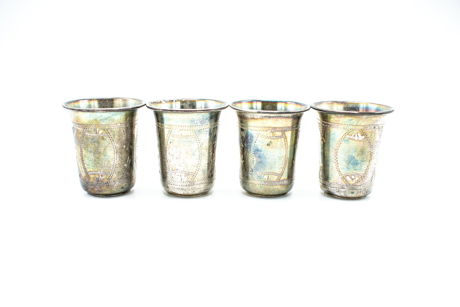 Four (4) Sterling Silver, Russian Vodka Cups (1 of 5)