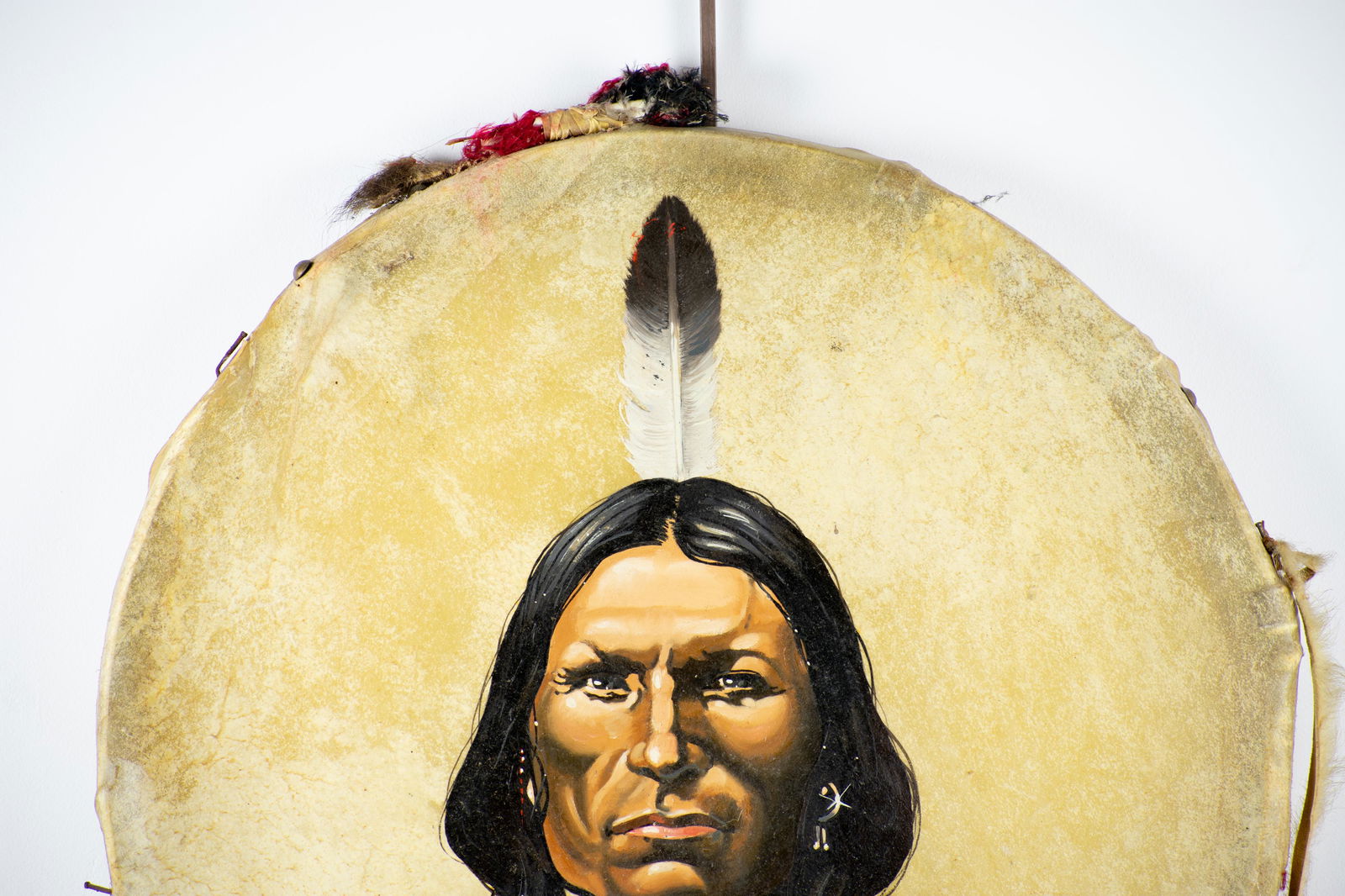 Joe Russo Painting on hide, "White Hawk" (1 of 4)