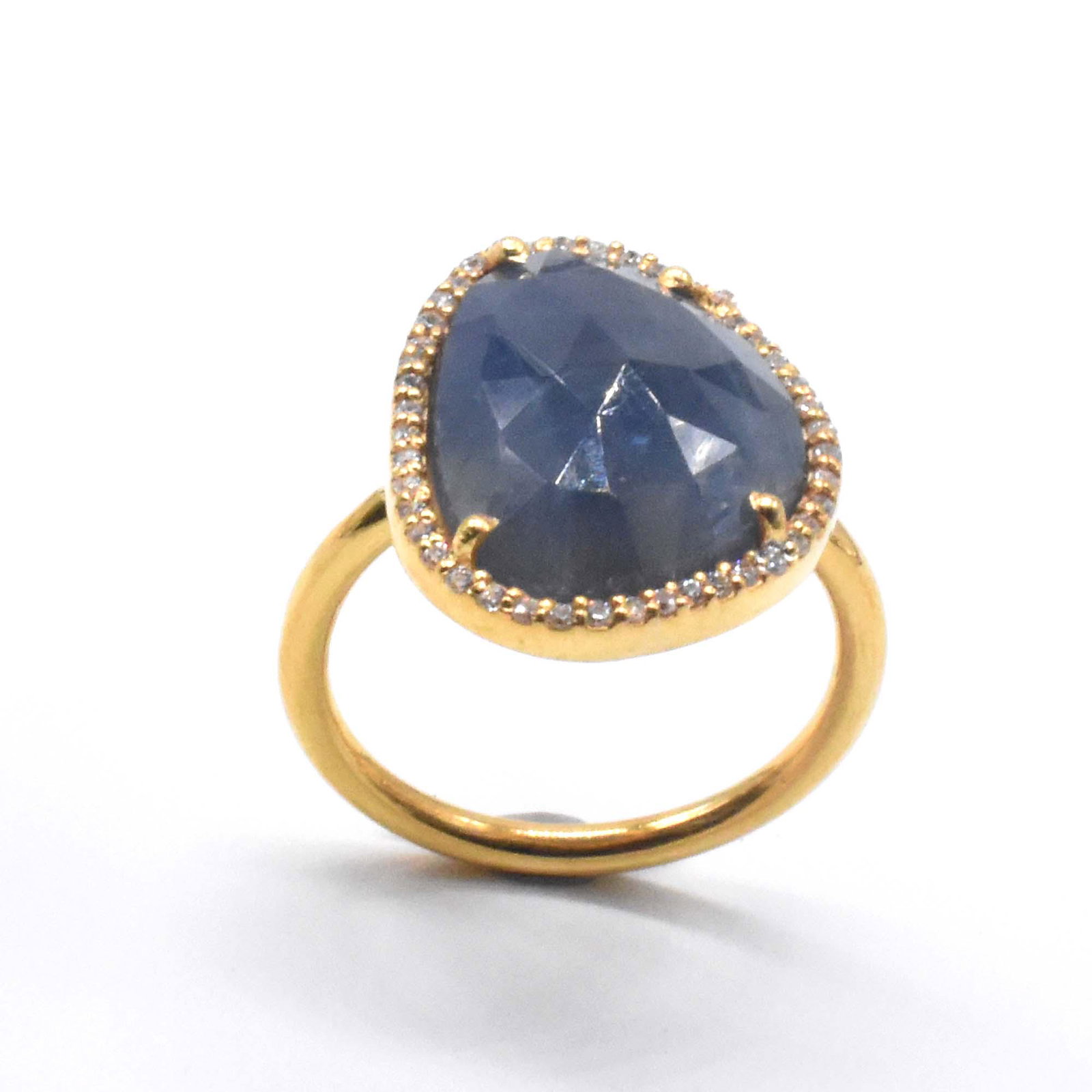 Silver Blue Sapphire Cz Ring (1 of 4)