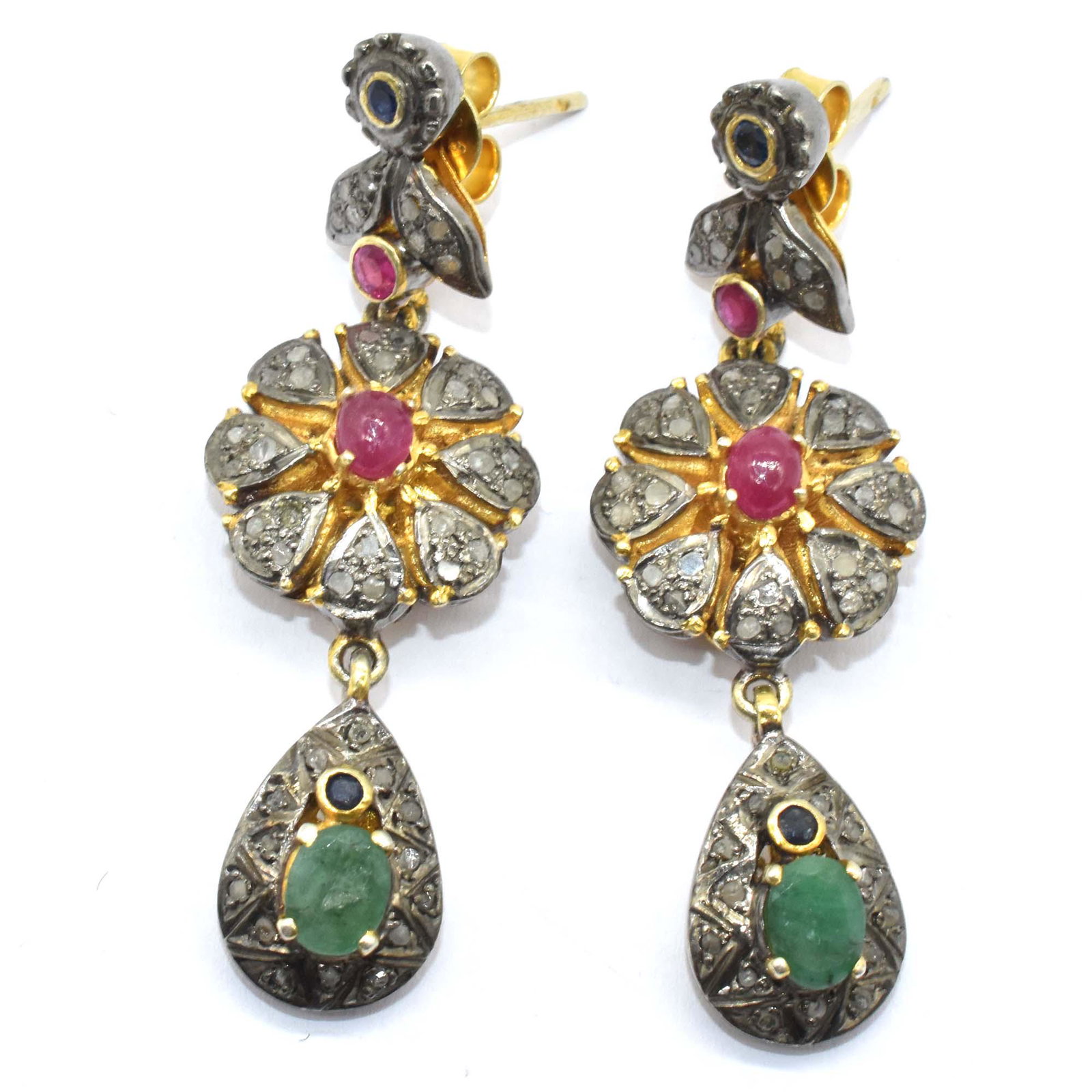 Diamond  Ruby Emerald Sapphire Earring (1 of 7)