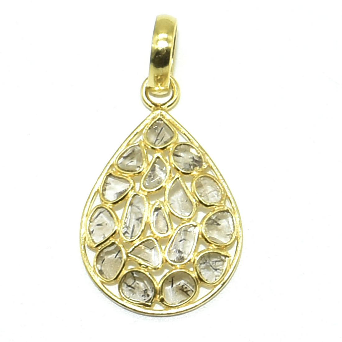 S/Sil Diamond Polki(0.65ct) Pendant (1 of 4)