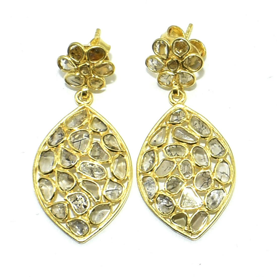 S/Sil Diamond Polki(2.15ct) Earring (1 of 4)