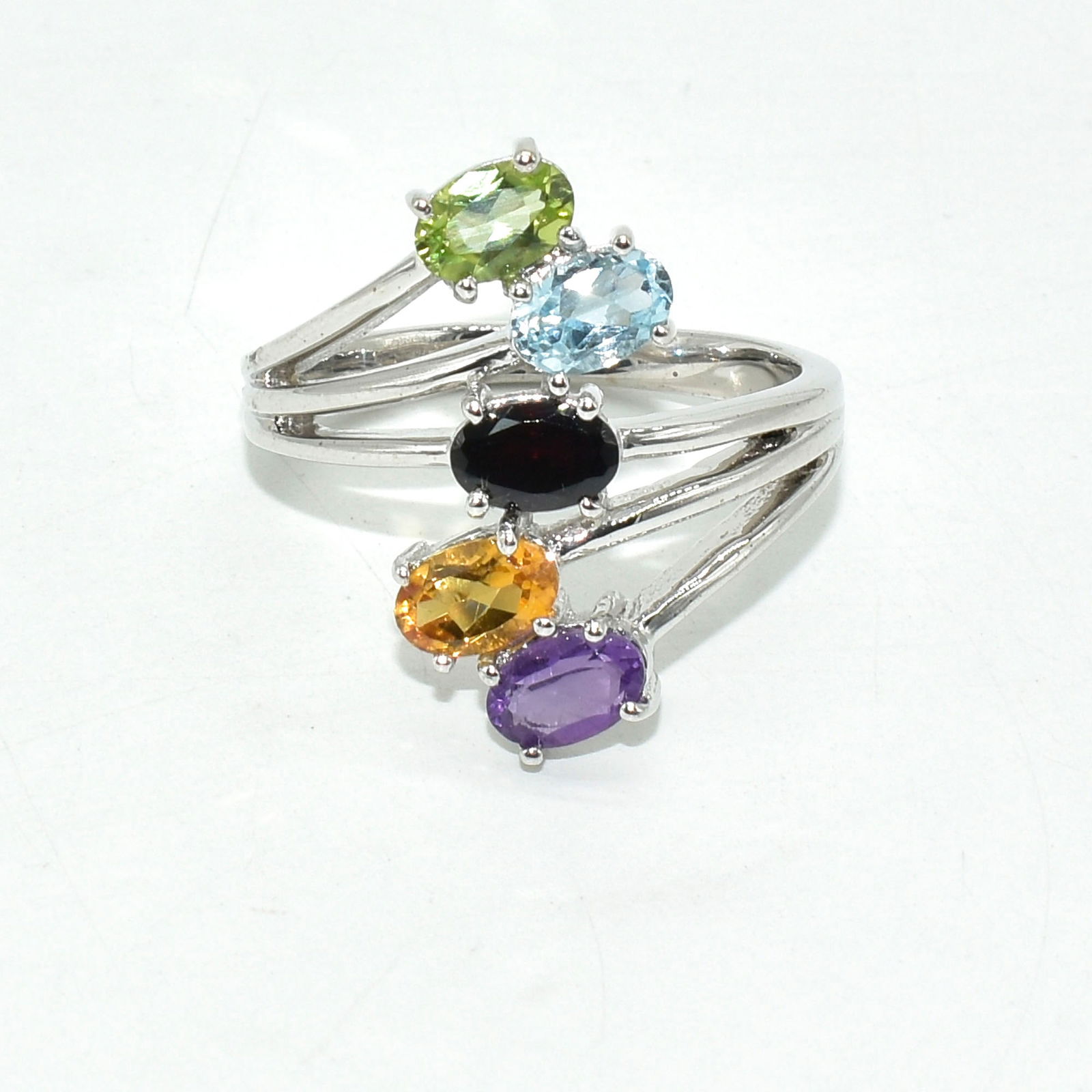 Silver Multi Colour Gem Stone(2.75ct) Ring (1 of 3)