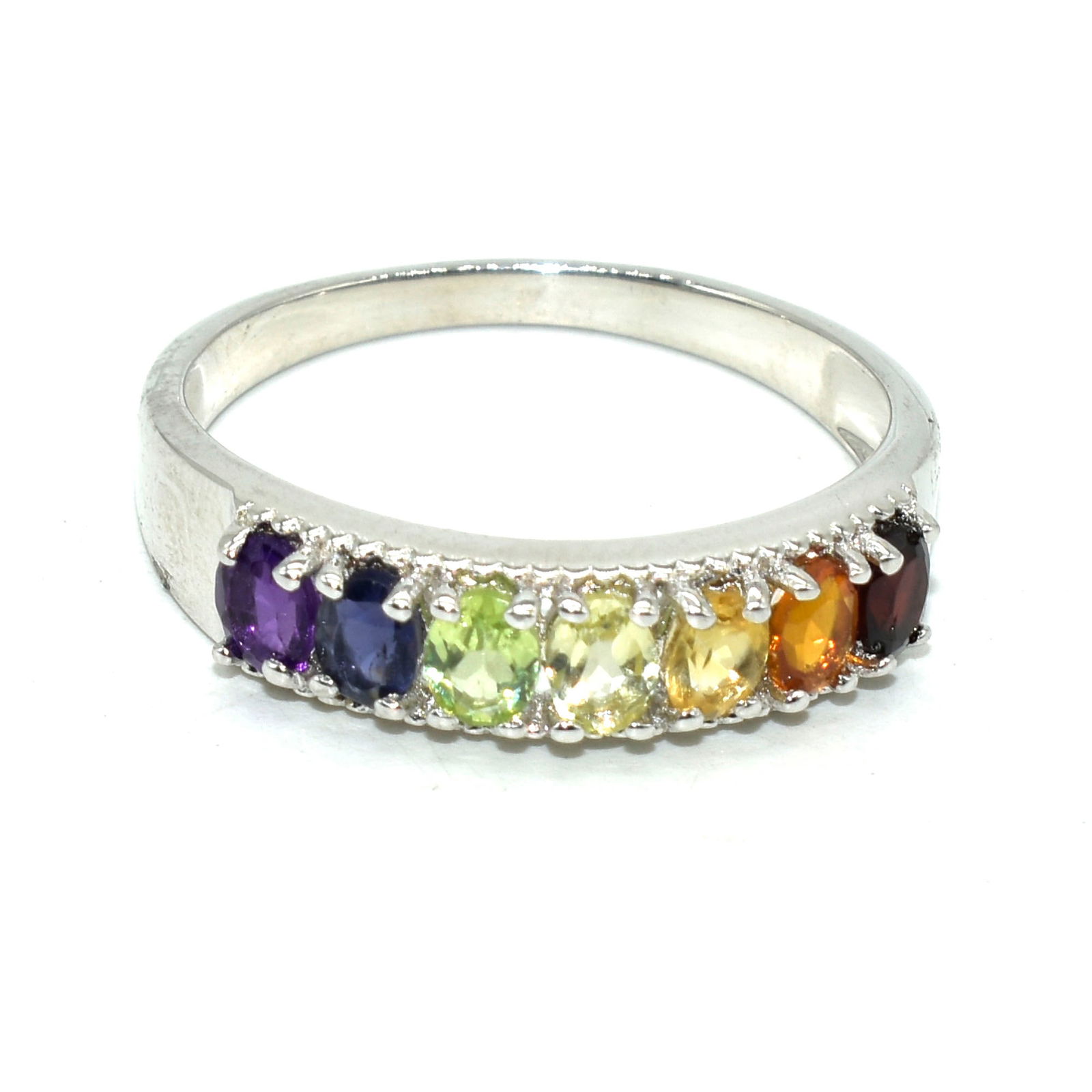 Silver Multi Colour Gem Stone(2.15ct) Ring (1 of 3)