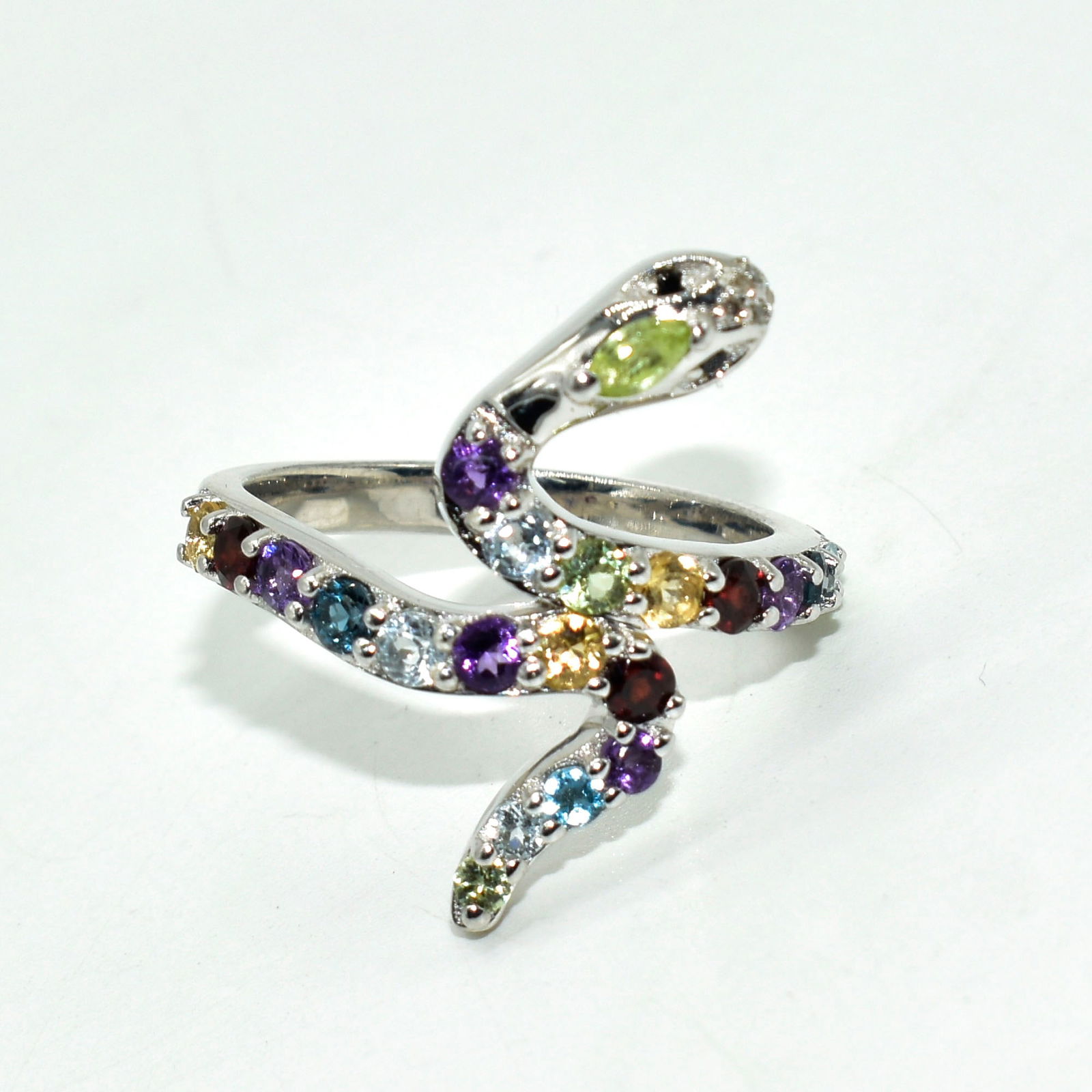 Silver Multi Colour Gem Stone(1.4ct) Ring (1 of 3)