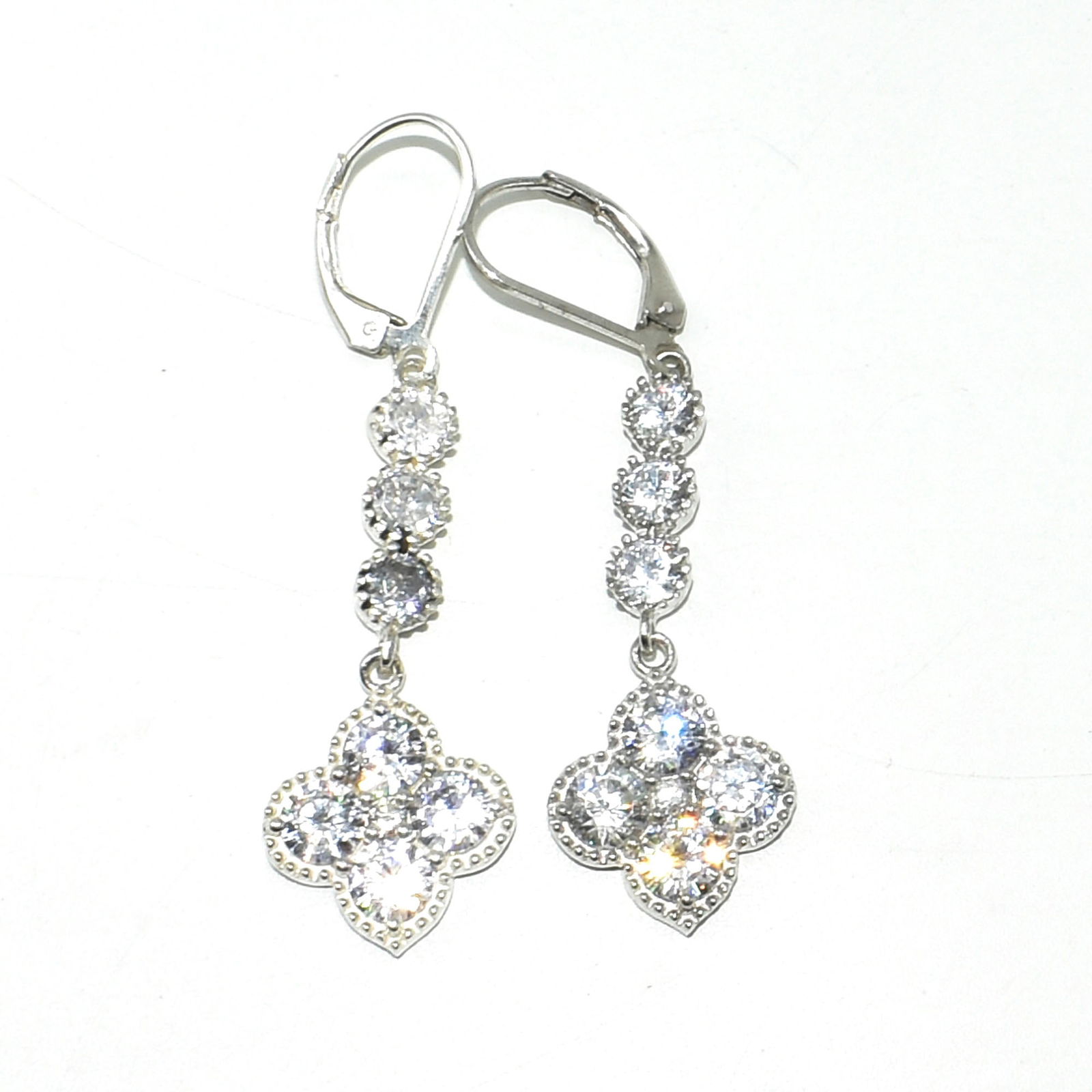 Silver White Topaz(3.6ct) Earrings (1 of 3)