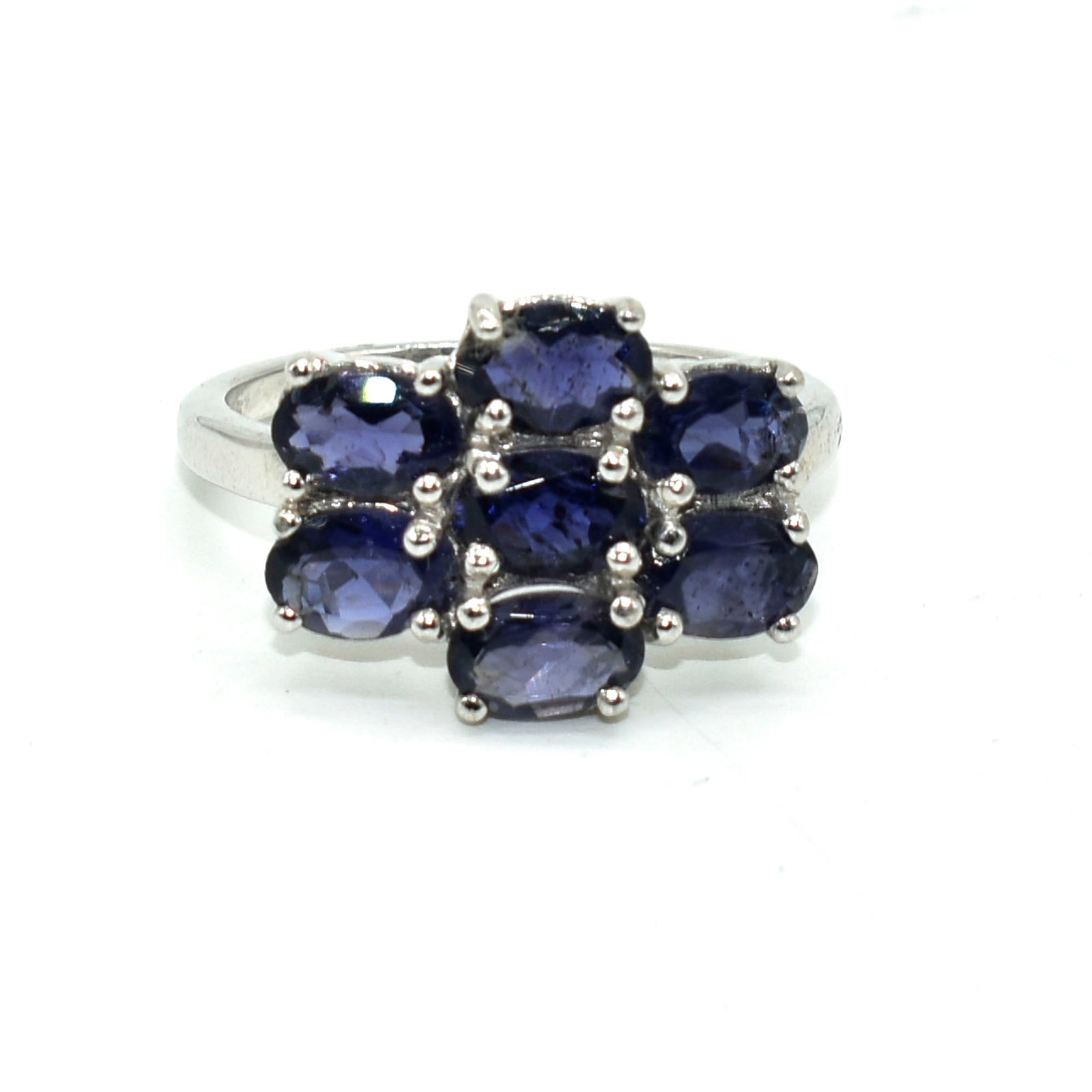 Silver Iolite(1.65ct) Ring: Silver Iolite(1.65ct) Rhodium Plated Ring (~Size 8) (~weight 3.95g)