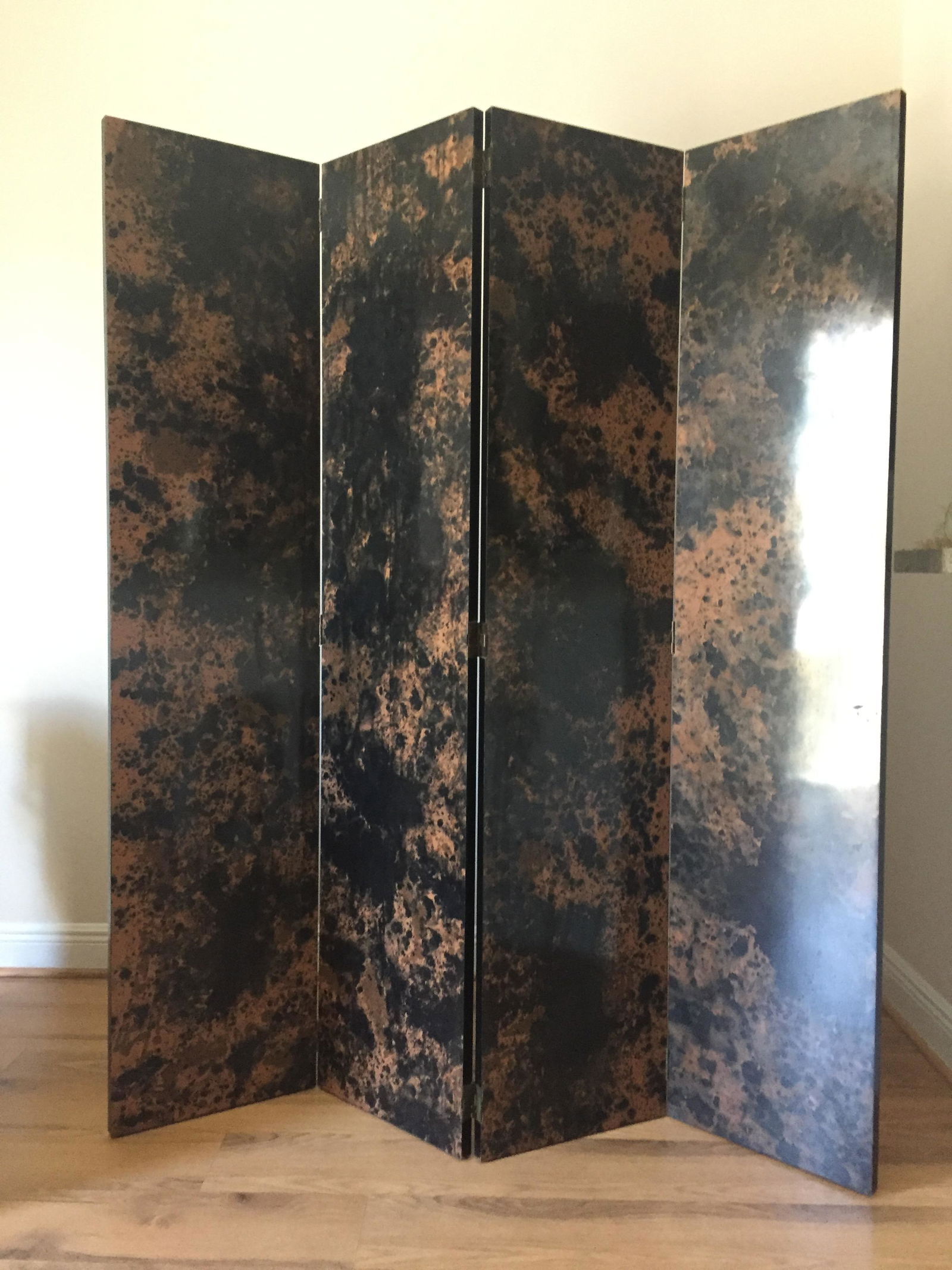 Mid Century Modern 4 Panel Lacquer Screen Room Divider (1 of 4)