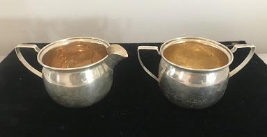 2 pcs Silver Vermeil Creamer and Bowl: 88.8 gr