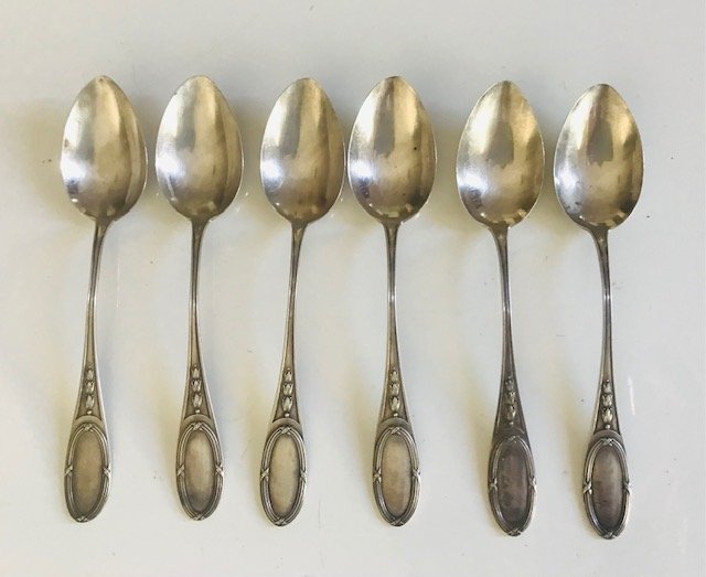 6 pcs Italian Silver Coffee Spoons (1 of 3)