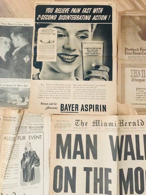 1938-1945 American Newspapers WWII: Antique newspapers and parts , 1945, Japanese war etc