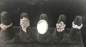 Vintage Silver Rings with Amethyst, Garnet, Ruby (1 of 2)
