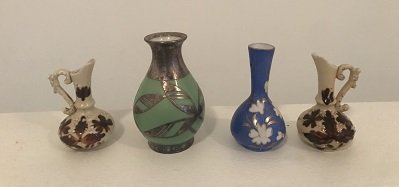 4pcs Small Austrian Art Deco Porcelain Vases (1 of 4)