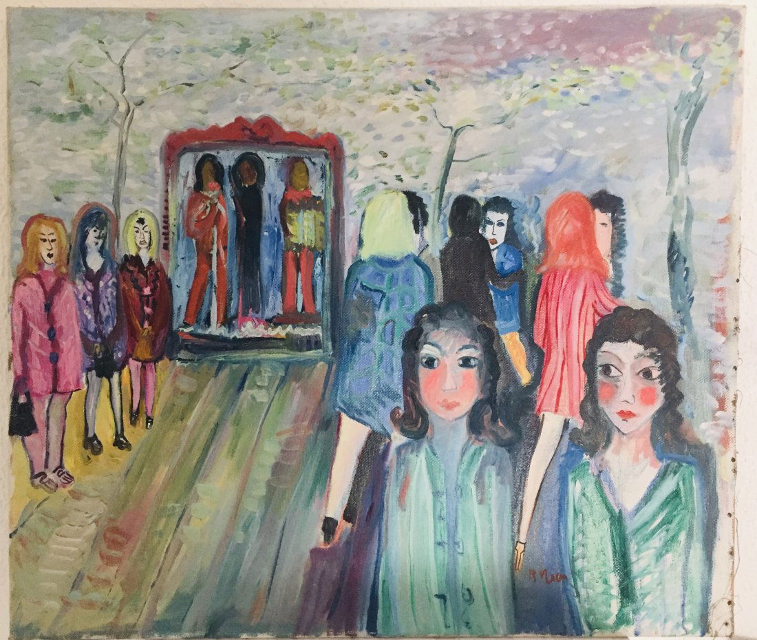 Austrian Expressionist oil on canvas painting: Oil on canvas Austrian expressionist painting, signed lower right indistinctively.