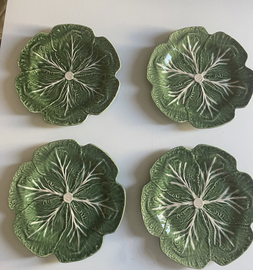 Vintage Portugal Bordallo Pinheiro 4 pcs 12'' Cabbage  plates (1 of 4)