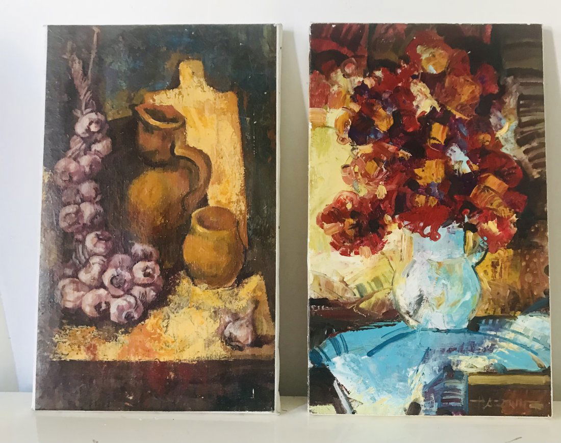Pair of Still Life Paintings: Pair of oil on canvas still life paintings.