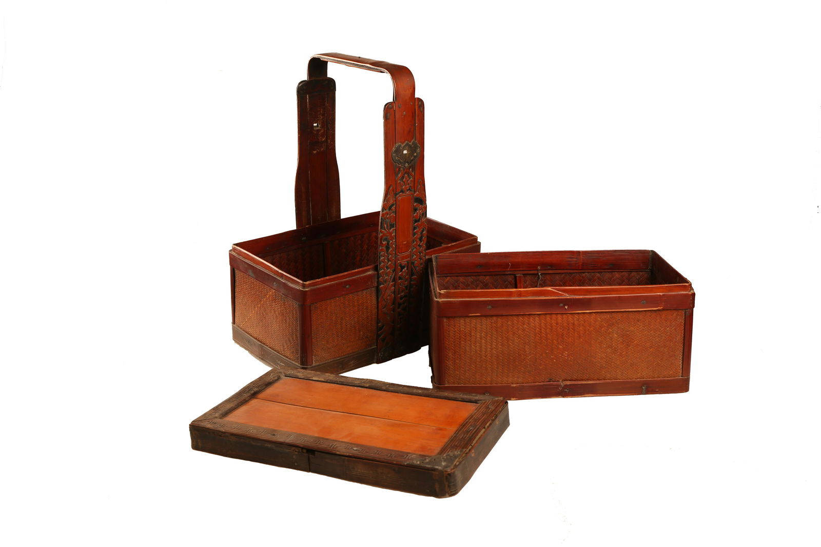 Qing Dynasty 17th-19th century Bamboo woven lunch box (1 of 6)