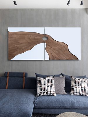 Relief three-dimensional mural wood carving hanging: Width 160cm Height 72cm