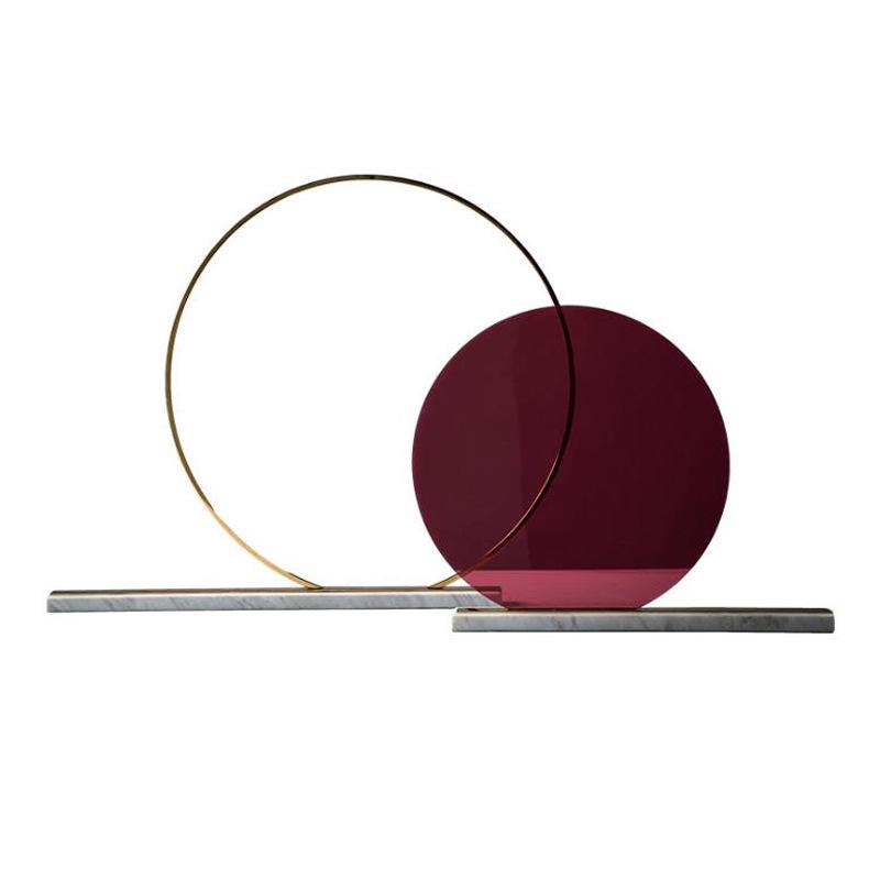 Golden circle creative geometric light luxury ornaments: Red:L35cm W5cm H30cm Gold:L45cm W5cm H42.5cm