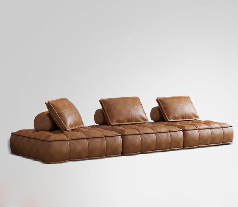 Italian minimalist leather sofa lazy boy sofa (1 of 5)