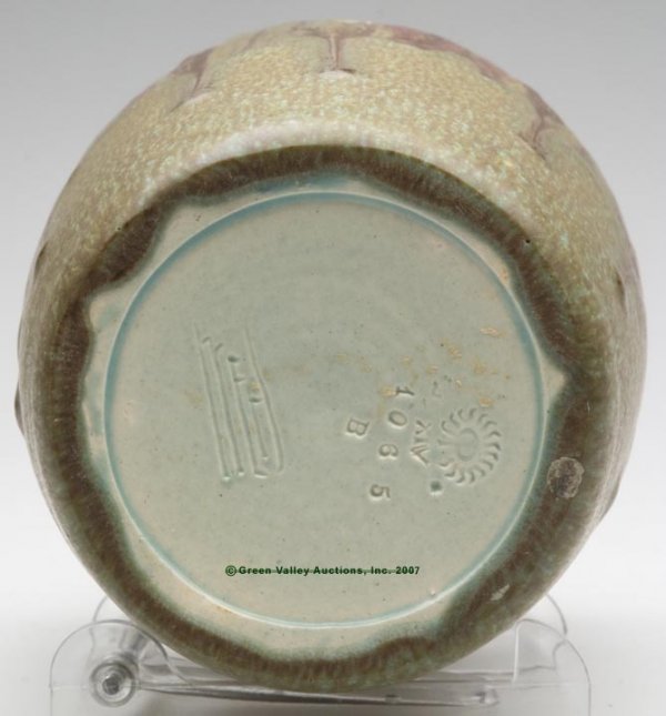 ROOKWOOD VASE, mottled and running brown, green an - 3