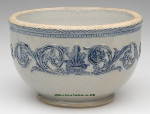 BLUE AND GRAY SALT GLAZE SLEEPY EYE SALT BOWL, Ind - 2