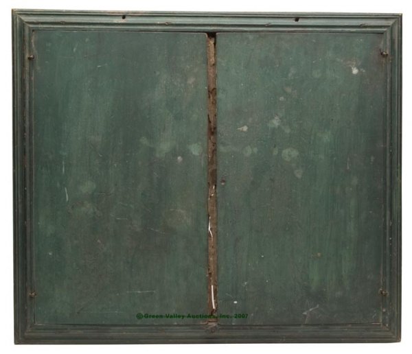 AMERICAN GREEN-PAINTED PINE WALL MAP CASE, finely - 3