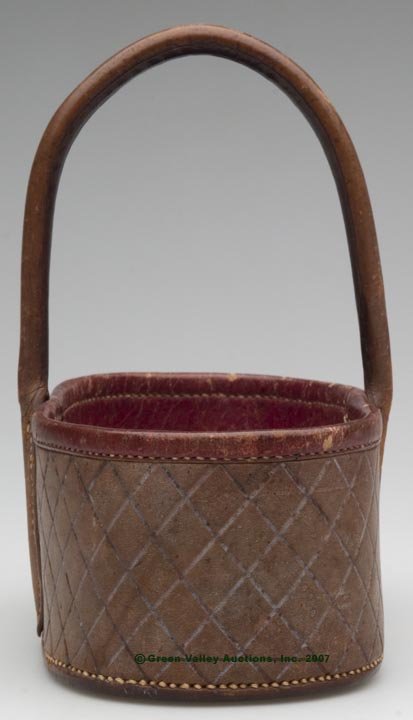 VIRGINIA STITCHED LEATHER KEY BASKET, oblong form - 2