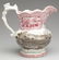 1509: STAFFORDSHIRE TWO-COLOR TRANSFERWARE PITCHER, red