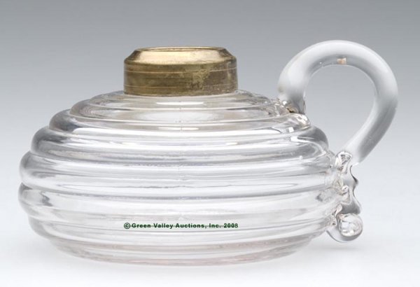 BLOWN-MOLDED FINGER LAMP, kerosene period, colorle