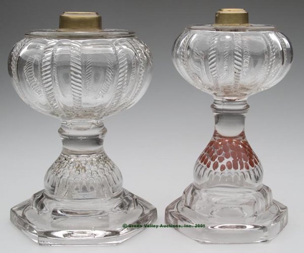 FISHSCALE WITH CABLE FONT STAND LAMPS, LOT OF TWO,