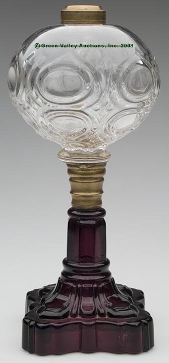 FLAME BULLSEYE STAND LAMP, kerosene period, colorl