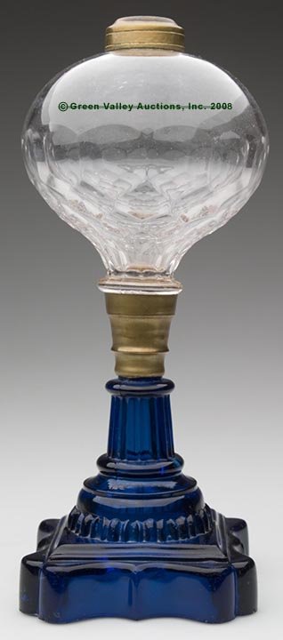 HONEYCOMB STAND LAMP, kerosene period, colorless f