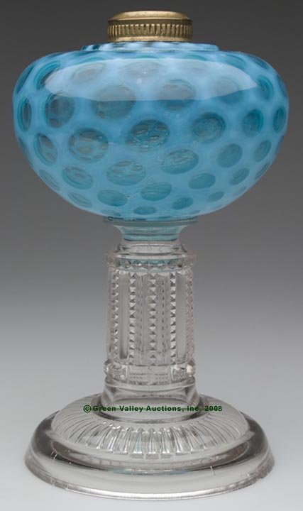 EASON STAND LAMP, kerosene period, blue opalescen