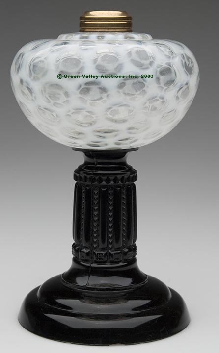 EASON STAND LAMP, kerosene period, colorless opal
