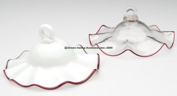 BLOWN AND GAFFERED SMOKE SHADES, LOT OF TWO, kero
