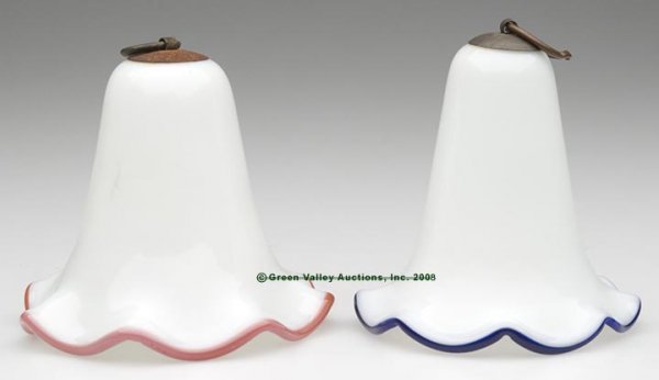 BLOWN AND GAFFERED SMOKE SHADES, LOT OF TWO, kero