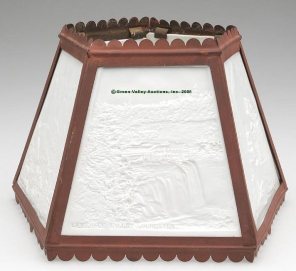 FIVE PANEL SCENIC LITHOPHANE SHADE, mixed periods - 2