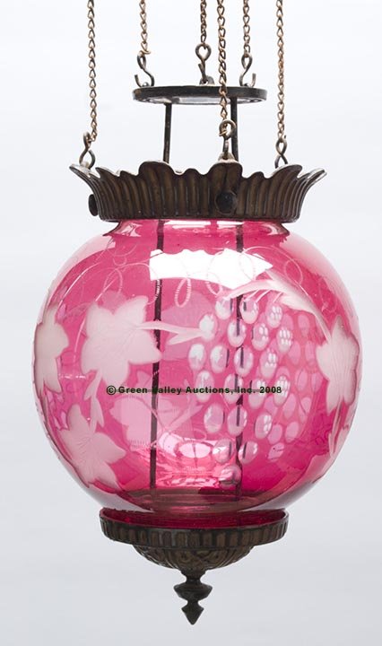 CUT OVERLAY VINTAGE GLOBE SUSPENSION HALL LAMP, k