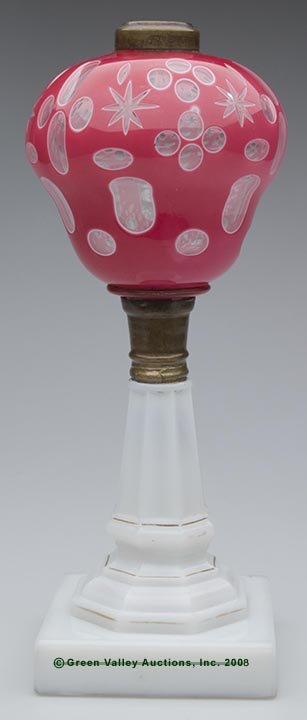 CUT DOUBLE-OVERLAY STAR AND QUATREFOIL STAND LAMP,