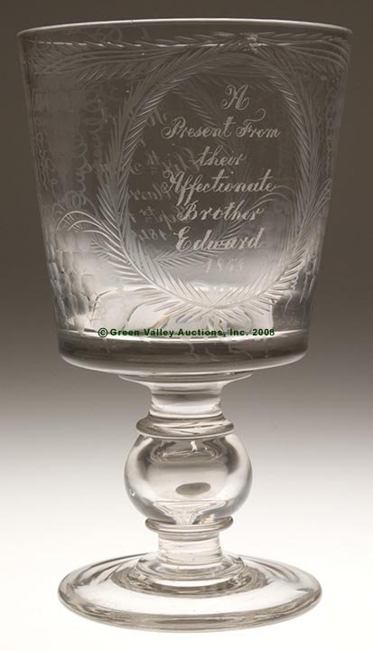FREE-BLOWN AND ENGRAVED CHALICE WITH ENCAPSULATED - 2