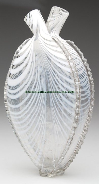 FREE-BLOWN MARBRIE DECORATED GEMEL BOTTLE, colorl