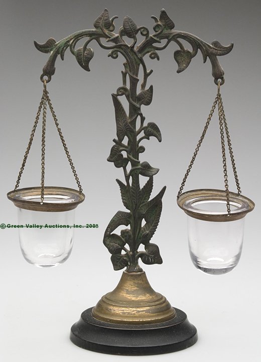 VICTORIAN DOUBLE IVY OR PLANT STAND, , two colorl