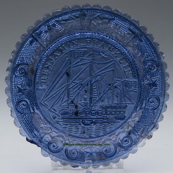 LEE/ROSE NO. 619 CUP PLATE, violet blue with num
