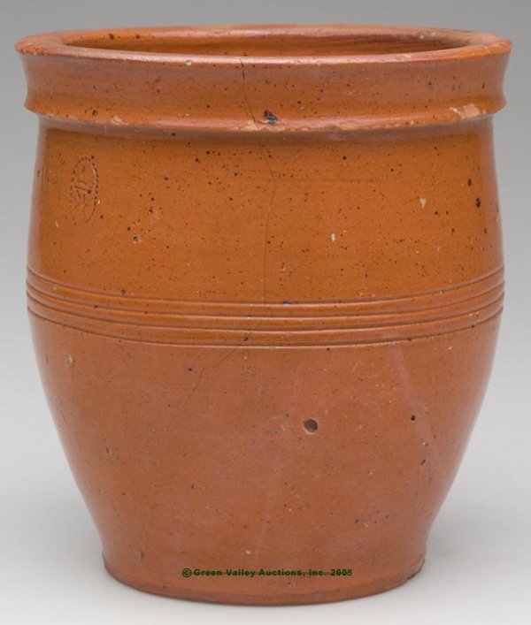 STAMPED "E. SUTER", ROCKINGHAM CO., VA LEAD-GLAZED E - 2