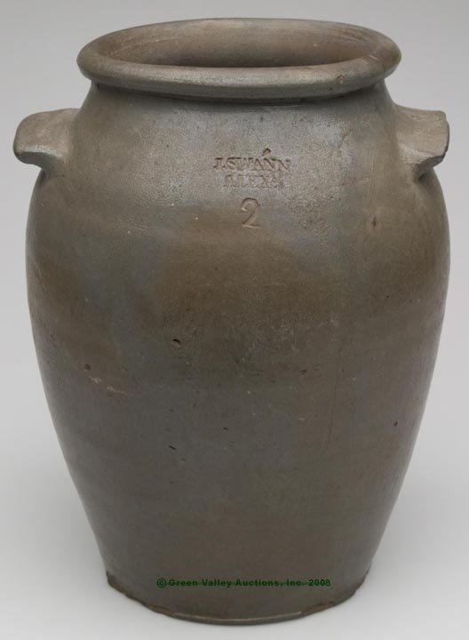 STAMPED "J.SWANN / ALEXA" SALT-GLAZED STONEWARE JAR