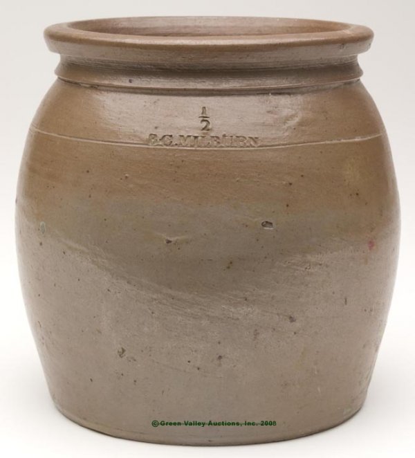 STAMPED "BC. MILBURN" ALEXANDRIA, VA SALT-GLAZED ST