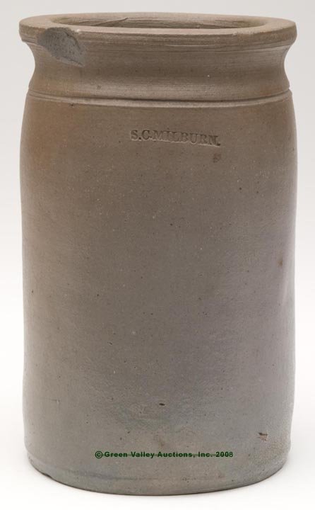 STAMPED "S.C.MILBURN." ALEXANDRIA, VA SALT-GLAZED S
