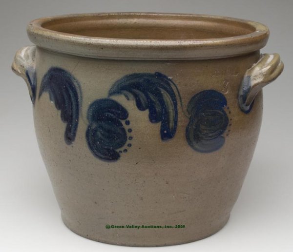 STAMPED "JOHN BELL / WAYNESBORO" DECORATED SALT-GLA