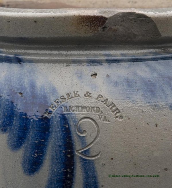 VERY RARE STAMPED "KEESEE & PARR, / RICHMOND, / VA. - 3